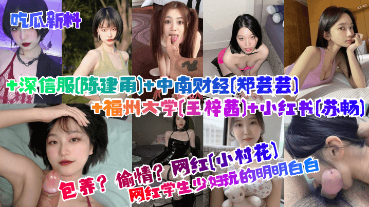 吃瓜新料+深信服[陈建甬)+中南财经[郑芸芸]+福州大学[王梓茜]+小红书[苏畅)包养? 偷情? 网红[小村花]网红学生少妇玩的明明白白