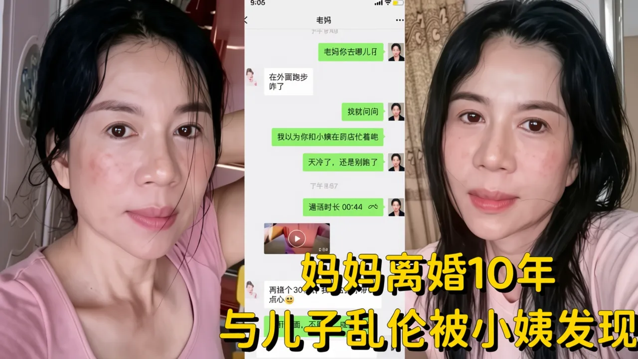 【乱伦母子】妈妈离婚10年与儿子乱伦被小姨发现，酒后又上了小姨